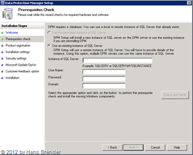 SC 2012 DPM: Remot SQL Server 
