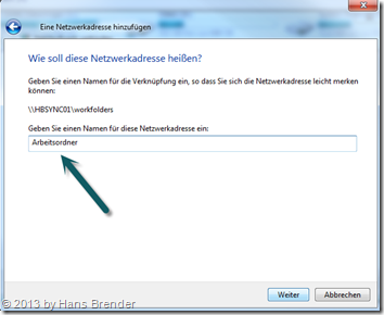 Windows 7: Explorer - Netzwerkadresse für Benutzer