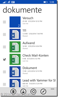 Windows Phone 8.1: Anzeige von geteilten Dateien